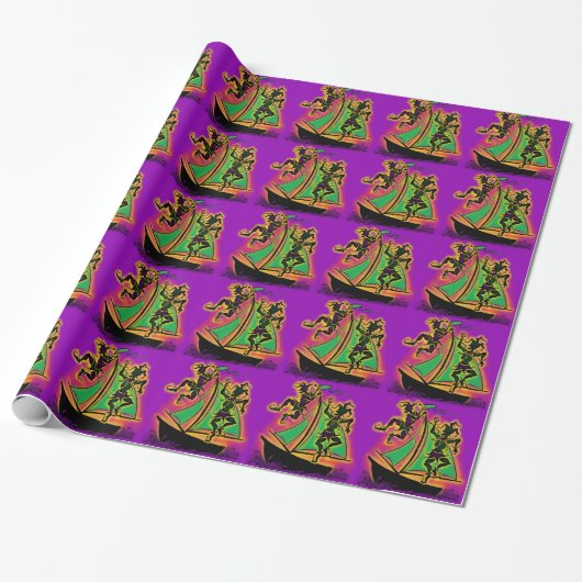 Mardi Gras Ship of Fools Cadeaupapier (Uitgerold)