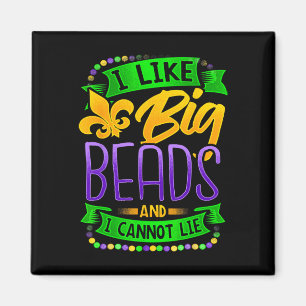 Mardi Gras-shirt Ik vind grote kralen leuk en ik k Magneet