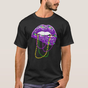 Mardi Gras Shirt voor dames Lips Koningin Carnival