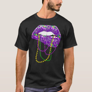 Mardi Gras Shirt voor dames Lips Koningin Carnival