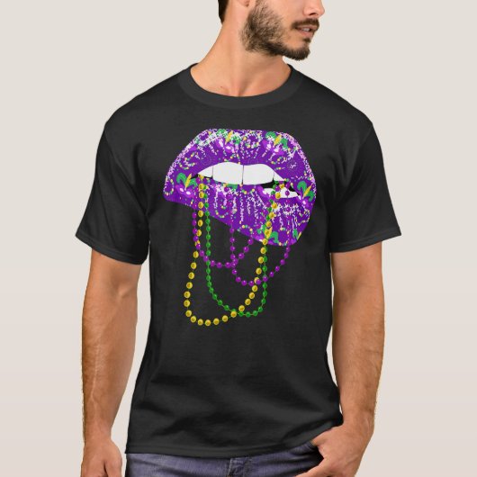 Mardi Gras Shirt voor dames Lips Koningin Carnival (Voorkant)