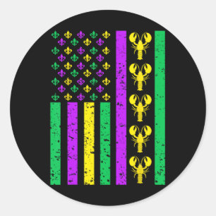Mardi gras Shirten voor mannen mardi gras outfit f Ronde Sticker