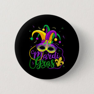 Mardi Gras Shirten voor Vrouwen Kinder Mannen Kral Ronde Button 5,7 Cm