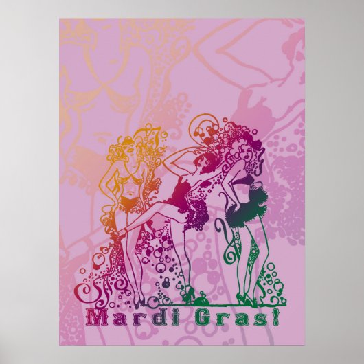 Mardi Gras Showgirl Poster (Voorkant)