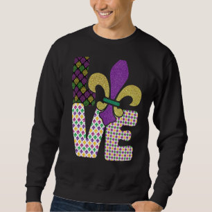 Mardi Gras Shrove Dinsdag Bead Mask Carnival Parad Trui