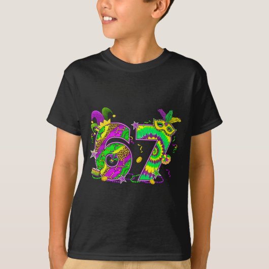 Mardi Gras Six Seven 6 7 Matching Costume Couple M T-shirt (Voorkant)