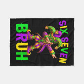 Mardi Gras Six Seven Bruh Dab Jester 6 7 Meme Fat  Fleece Deken (Voorkant (Horizontaal))