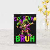 Mardi Gras Six Seven Bruh Dab Jester 6 7 Meme Fat  Kaart (Gele Bloem)