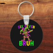 Mardi Gras Six Seven Bruh Dab Jester 6 7 Meme Fat Sleutelhanger (Voorkant)