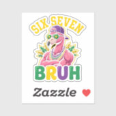 Mardi Gras Six Seven Bruh Flamingo 6 7 Meme  Sticker (Vel)