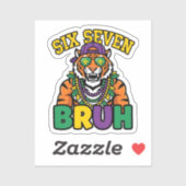 Mardi Gras Six Seven Bruh Flamingo 6 7 Meme  Sticker (Vel)