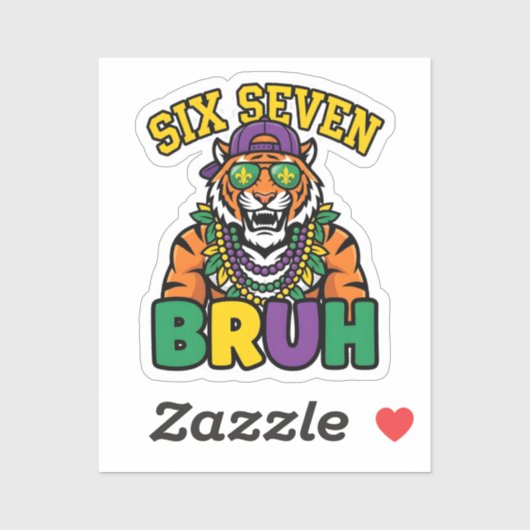 Mardi Gras Six Seven Bruh Flamingo 6 7 Meme  Sticker (Vel)