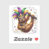 Mardi Gras Six Seven Bruh  Sloth 6 7 Meme  Sticker (Vel)
