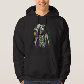 Mardi Gras Skeleton Drinking Coffee Mask Beads Fat Hoodie (Voorkant)