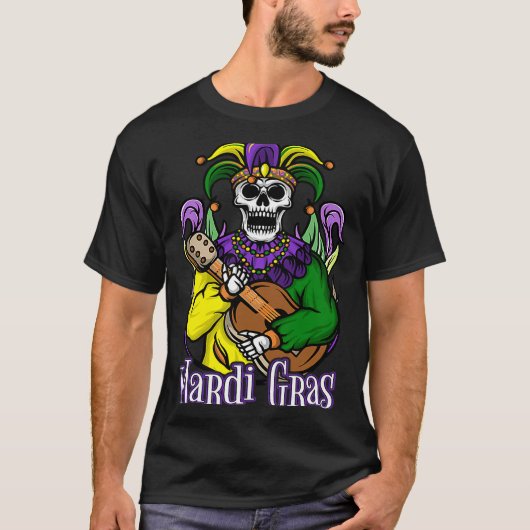 Mardi Gras skeleton guitar costume 2023 vrouwelijk T-shirt (Voorkant)