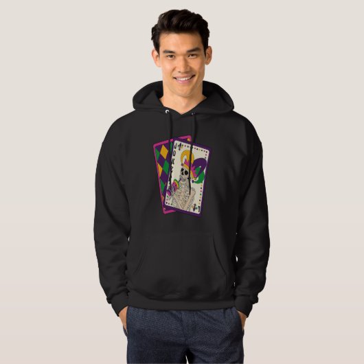 Mardi Gras Skeleton Hoodie (Voorkant volledig)