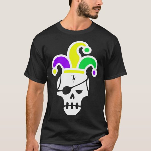 Mardi Gras Skull Jester Hat Carnival Mexican Parad T-shirt (Voorkant)