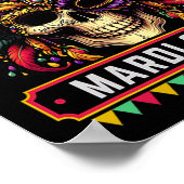 Mardi Gras Skull Mask 2025 Carnaval Party Mannen V Poster (Hoek)