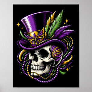 Mardi Gras Skull Witch Doctor New Orleans Mannen V Poster