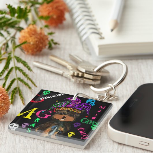 Mardi GRAS Sleutelhanger (Voorkant Rechts)