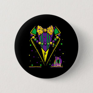 Mardi Gras Smoking Vest Feestpak Carnaval Optocht  Ronde Button 5,7 Cm