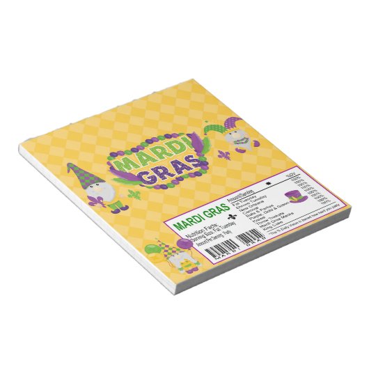 Mardi Gras Snoep Bar Wrapper Party Favors Notitieblok (Schuin)