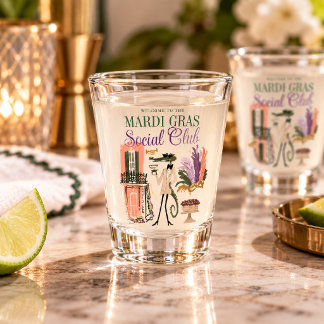 Mardi Gras Social Club Dapper Gator Shot Glas