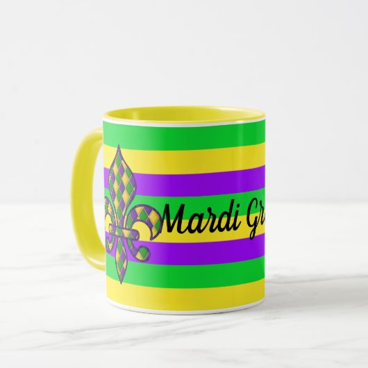 Mardi Gras Souvenir Coffee Mok Tea Cup (Voorkant links)