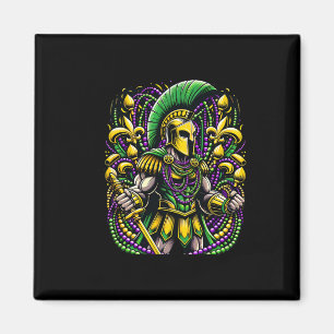 Mardi Gras Spartan Warrior Jester Magneet