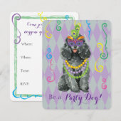 Mardi Gras Speelgoed Poodle Kaart (Voorkant / Achterkant)