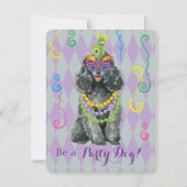 Mardi Gras Speelgoed Poodle Kaart (Voorkant)