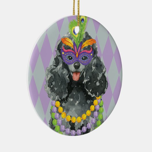 Mardi Gras Speelgoed Poodle Keramisch Ornament (Rechts)