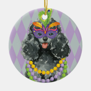 Mardi Gras Speelgoed Poodle Keramisch Ornament