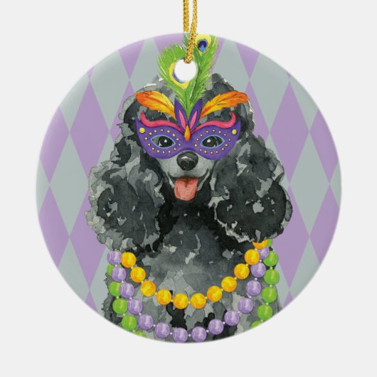 Mardi Gras Speelgoed Poodle Keramisch Ornament (Voorkant)
