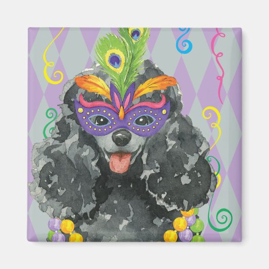 Mardi Gras Speelgoed Poodle Magneet (Voorkant)