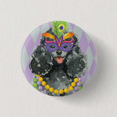 Mardi Gras Speelgoed Poodle Ronde Button 3,2 Cm (Voorkant)
