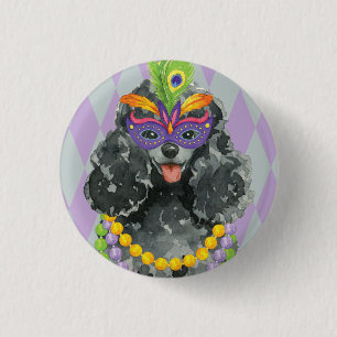 Mardi Gras Speelgoed Poodle Ronde Button 3,2 Cm