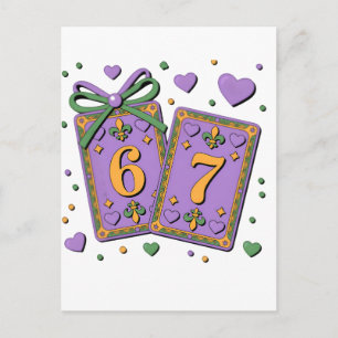 Mardi Gras-speelkaarten Six Seven Deck Trucker Ha Briefkaart