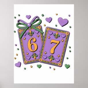 Mardi Gras Speelkaarten Six Seven Deck Trucker Ha Poster