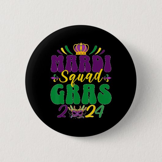 Mardi Gras Squad 2024 Groepswedstrijden Ronde Button 5,7 Cm (Voorkant)