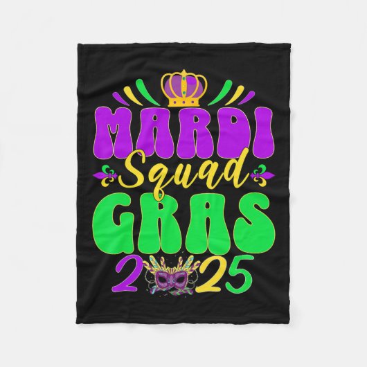 Mardi Gras Squad 2025 Mardi Gras Group Matching CE Fleece Deken (Voorkant)