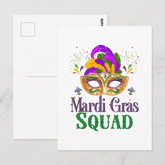 Mardi Gras Squad Briefkaart (Voorkant / Achterkant)