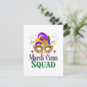 Mardi Gras Squad Feestdagenkaart (Staand voorkant)
