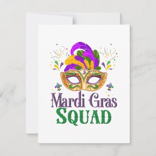 Mardi Gras Squad Feestdagenkaart (Voorkant)
