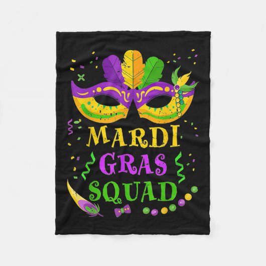 Mardi Gras Squad Fleece Deken (Voorkant)