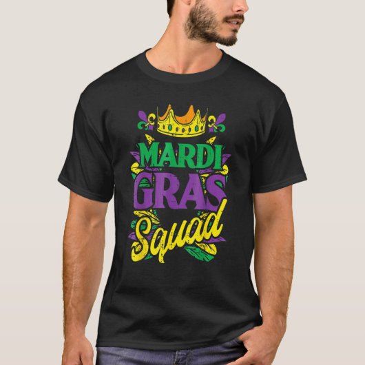 Mardi Gras Squad Matching Carnival Parade Party T-shirt (Voorkant)