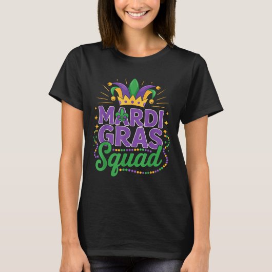 Mardi Gras Squad Matching Group Cruise Crew Party  T-shirt (Voorkant)