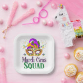 Mardi Gras Squad Papieren Bordje (Feest)