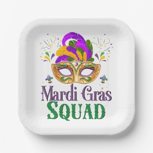 Mardi Gras Squad Papieren Bordje (Voorkant)