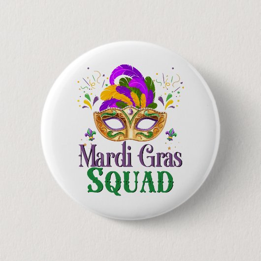 Mardi Gras Squad Ronde Button 5,7 Cm (Voorkant)